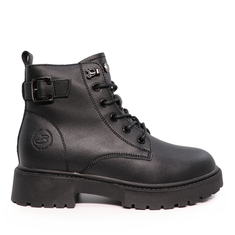Ghete femei Benvenuti negre din piele cu accesorii metalice deco 3740dg041n