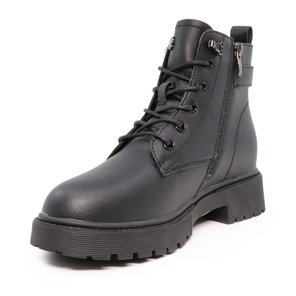 Ghete femei Benvenuti negre din piele cu accesorii metalice deco 3742dg041n