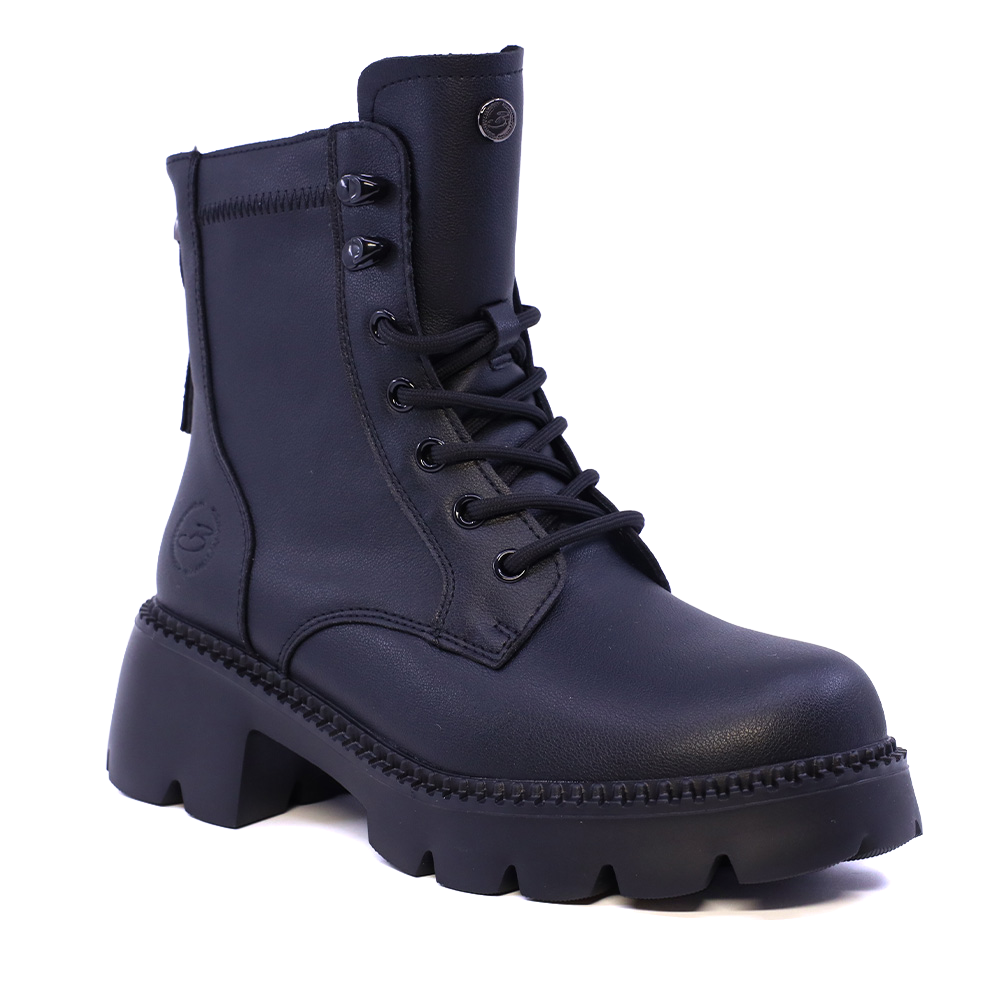Ghete biker femei Benvenuti negre din piele 3742DG230N