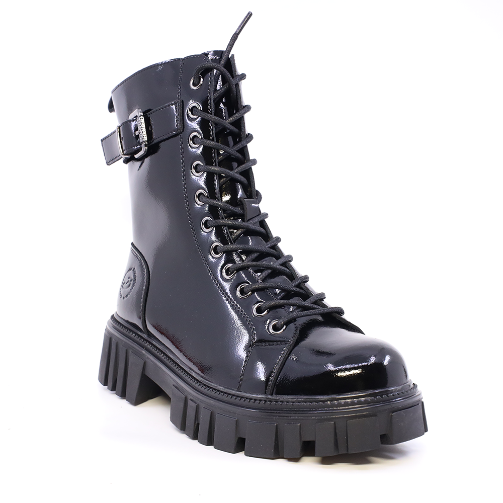 Ghete biker femei  Benvenuti negre din piele lăcuită   3740DG130LN - 1 | YEO