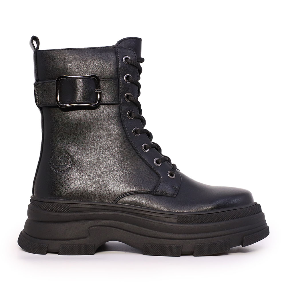 Ghete biker pentru femei Benvenuti negre din piele  3740DG015N