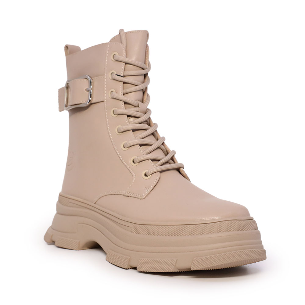 Ghete biker pentru femei Benvenuti taupe din piele  3740DG015TA - 1 | YEO