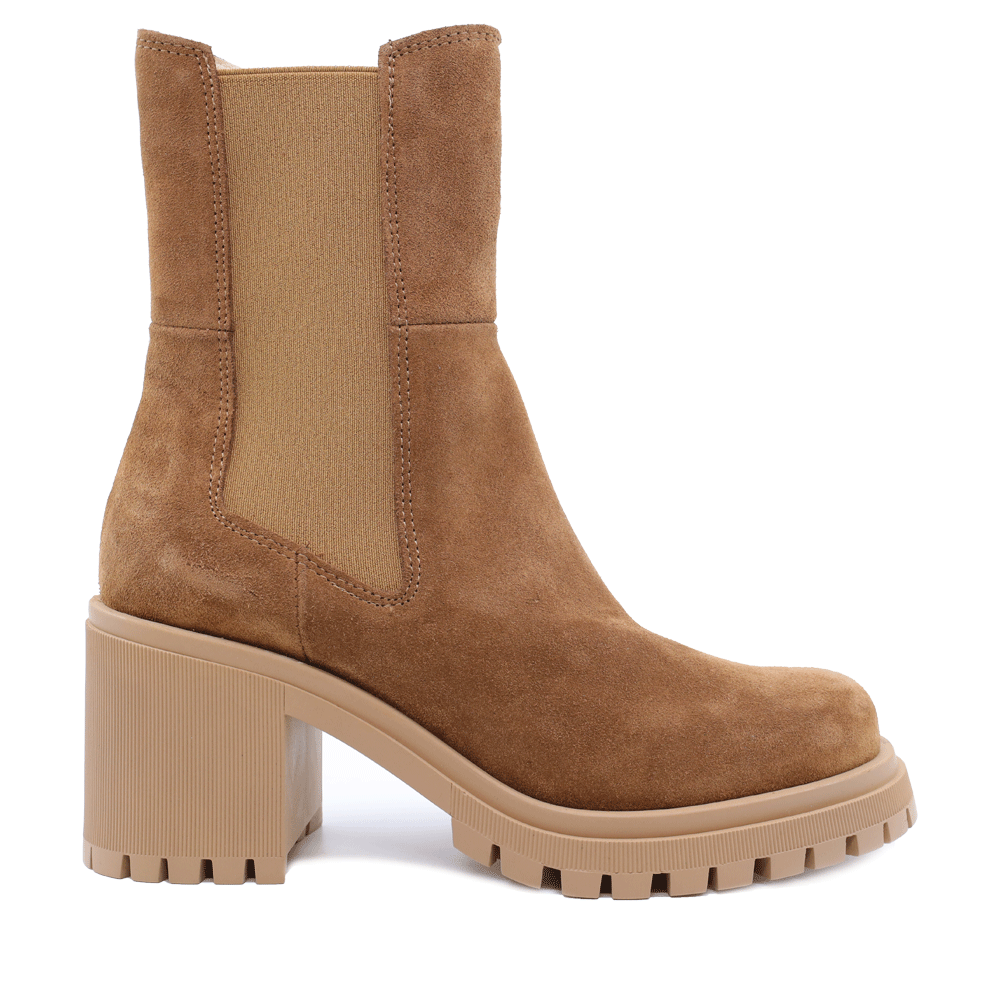 Chelsea Boots Cognacfarbene Wildleder Stiefeletten King Tartufoli