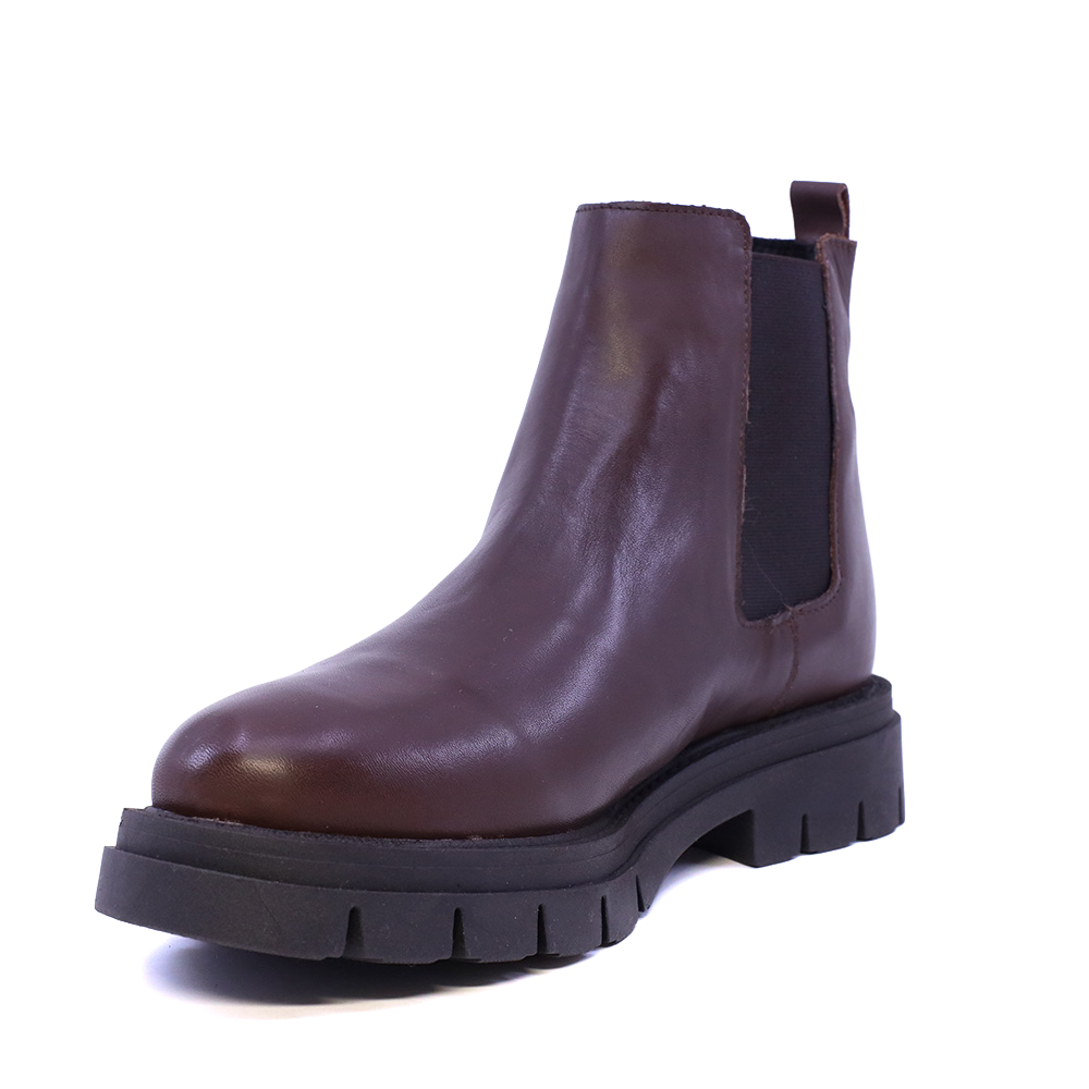 Ghete chelsea femei Benvenuti maro din piele și textil 512DG4853M