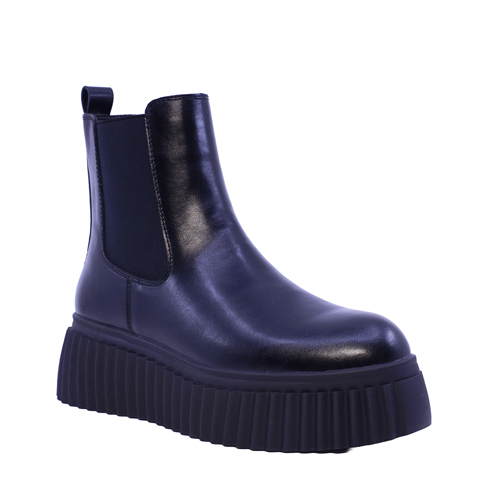 Ghete chelsea femei Benvenuti negre din piele 1202DG25226N