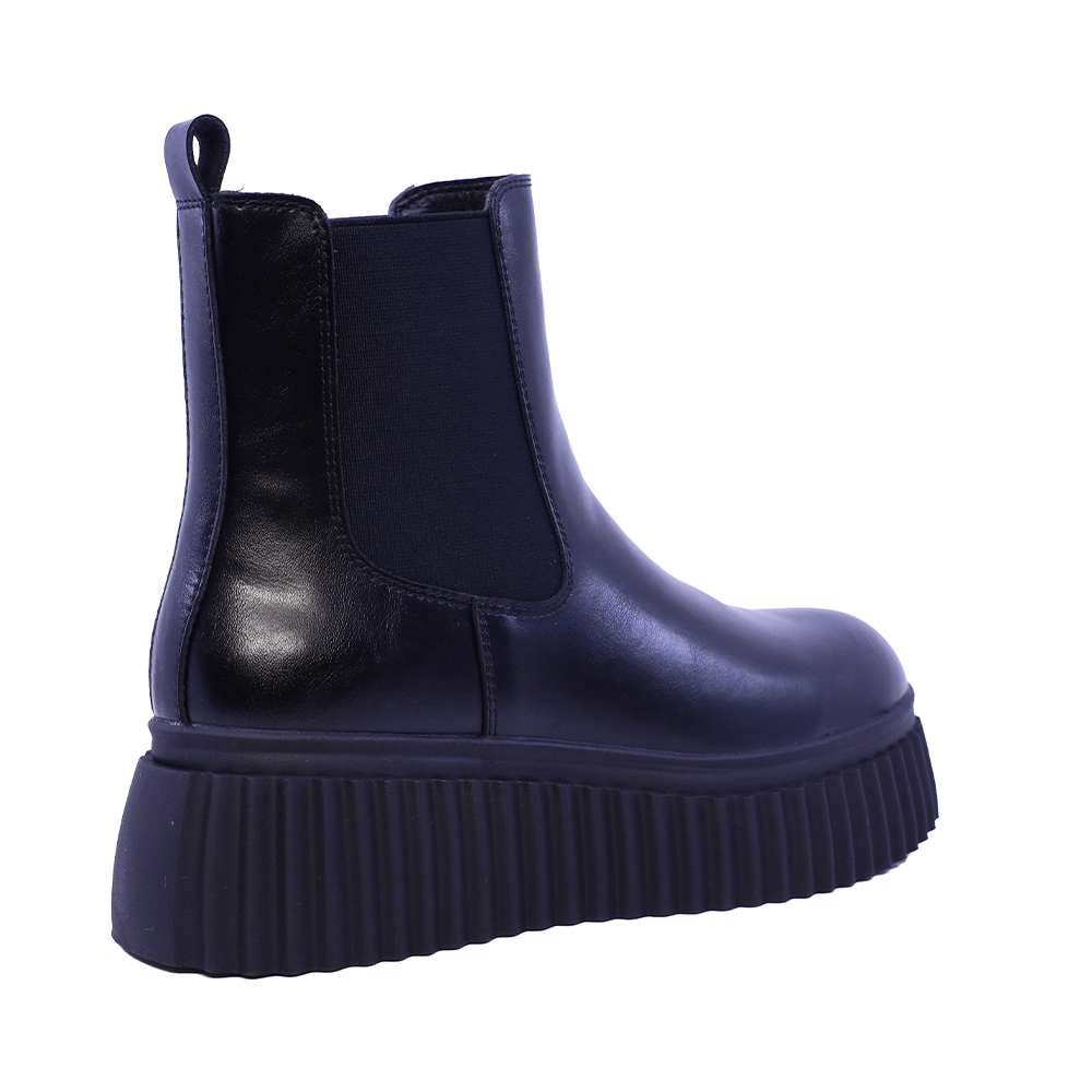 Ghete chelsea femei Benvenuti negre din piele 1202DG25226N