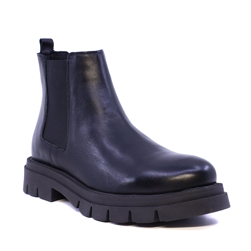 Ghete chelsea femei Benvenuti negre din piele și textil 512DG4853N