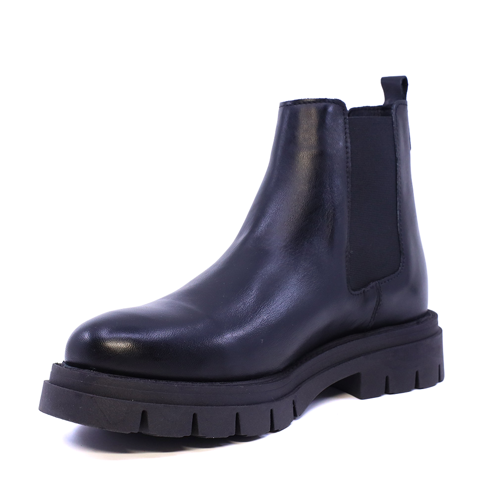 Ghete chelsea femei Benvenuti negre din piele și textil 512DG4853N