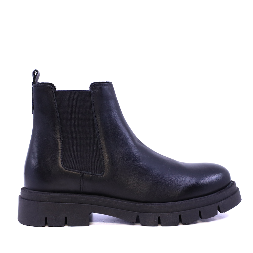 Ghete chelsea femei Benvenuti negre din piele și textil 512DG4853N