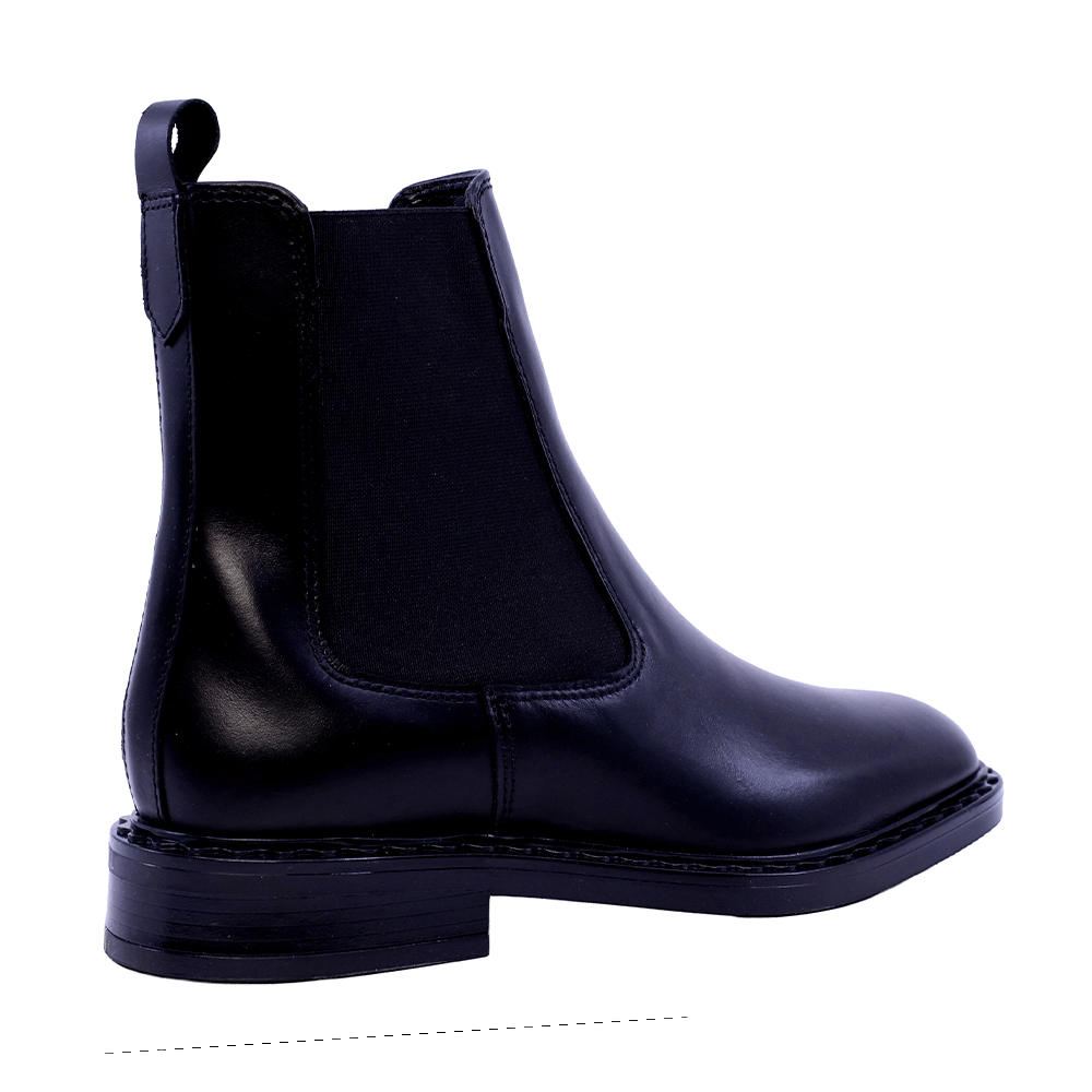 Ghete chelsea femei Benvenuti negre din piele si textil 682dg25817n