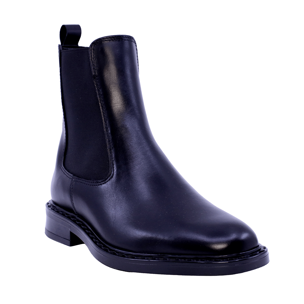 Ghete chelsea femei Benvenuti negre din piele si textil 682dg25817n