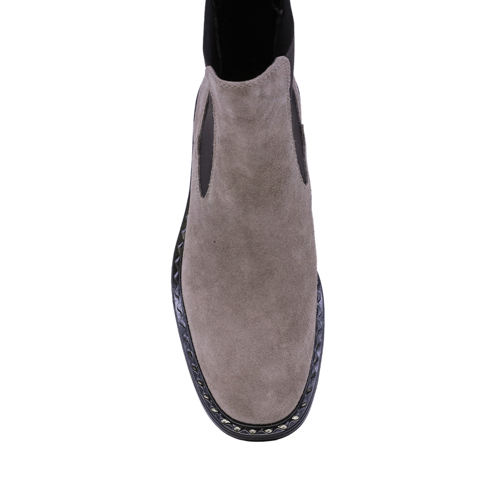 Ghete chelsea femei Benvenuti taupe din piele întoarsă și textil 682DG25817VTA