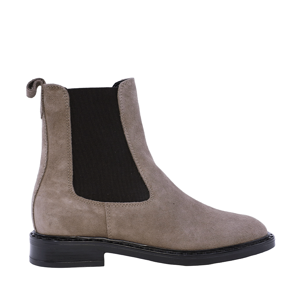 Ghete chelsea femei Benvenuti taupe din piele întoarsă și textil 682DG25817VTA
