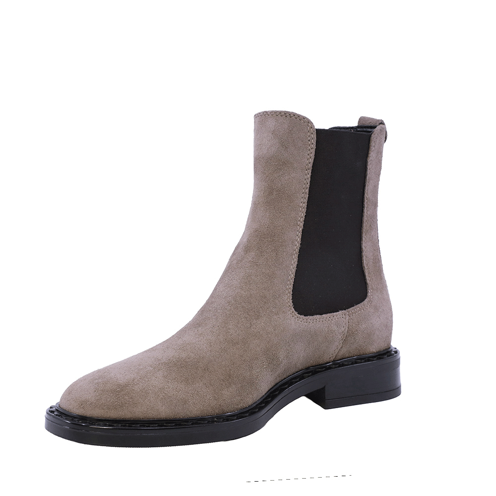 Ghete chelsea femei Benvenuti taupe din piele întoarsă și textil 682DG25817VTA