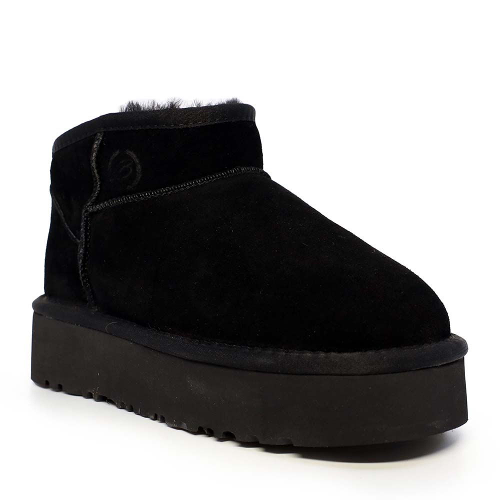 Ghete cu blană naturală femei  Benvenuti negre din piele întoarsă 3350DG0202VN - 1 | YEO