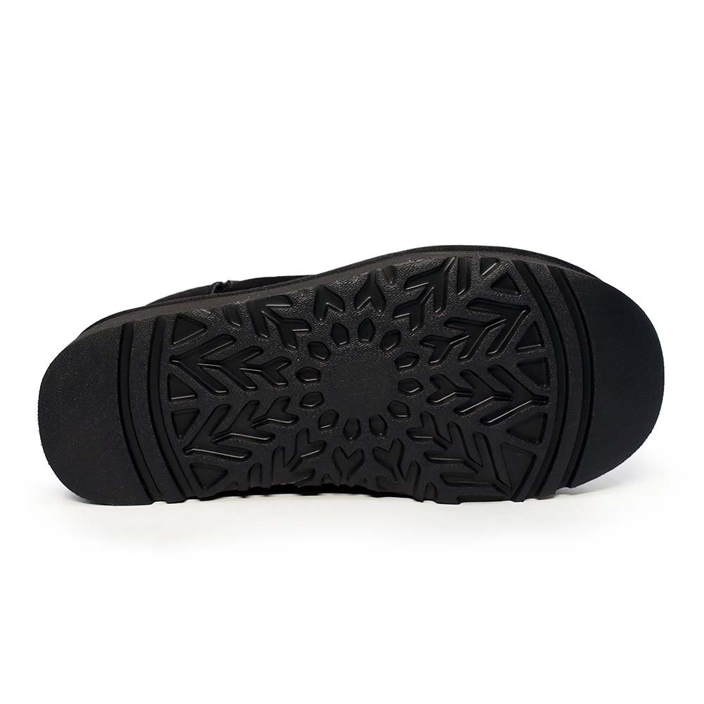 Ghete cu blană naturală femei  Benvenuti negre din piele întoarsă 3350DG0202VN