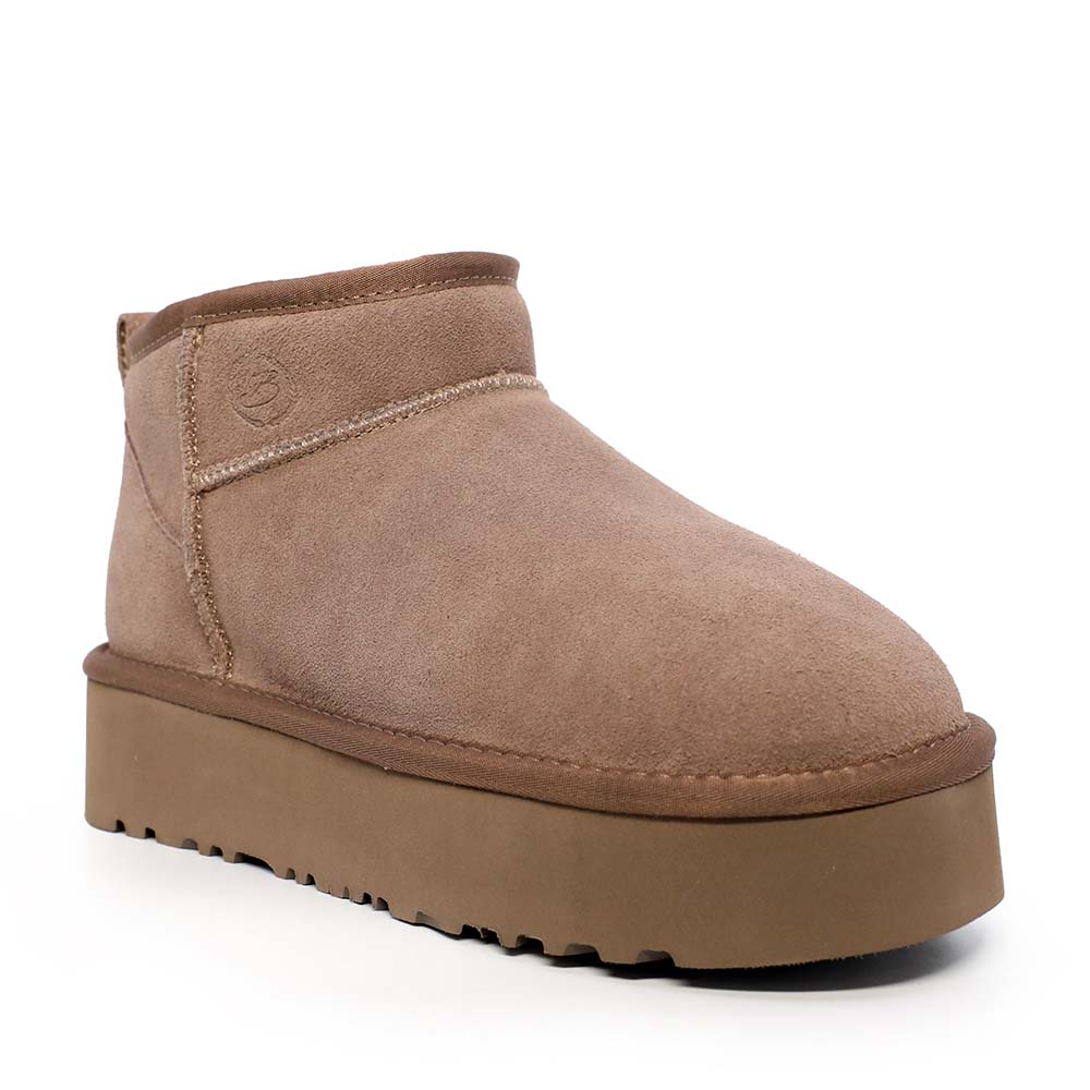 Ghete cu blană naturală femei  Benvenuti taupe din piele întoarsă 3350DG0202VTA - 1 | YEO