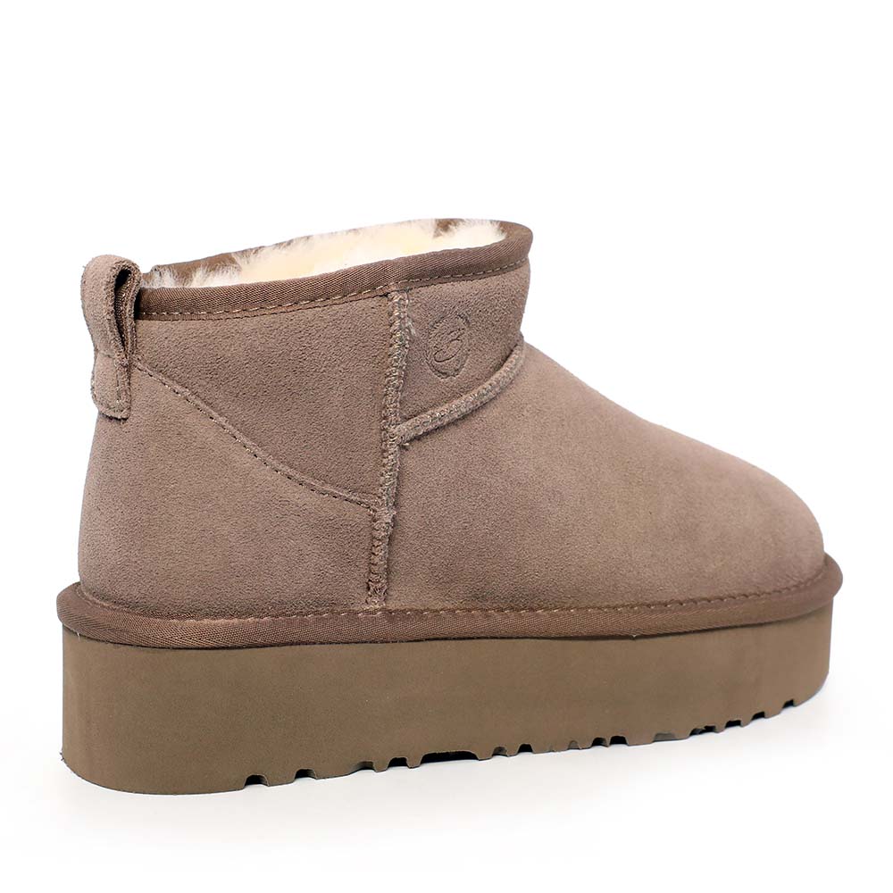 Benvenuti Damenstiefel aus echtem Pelz Benvenuti taupe Wildleder