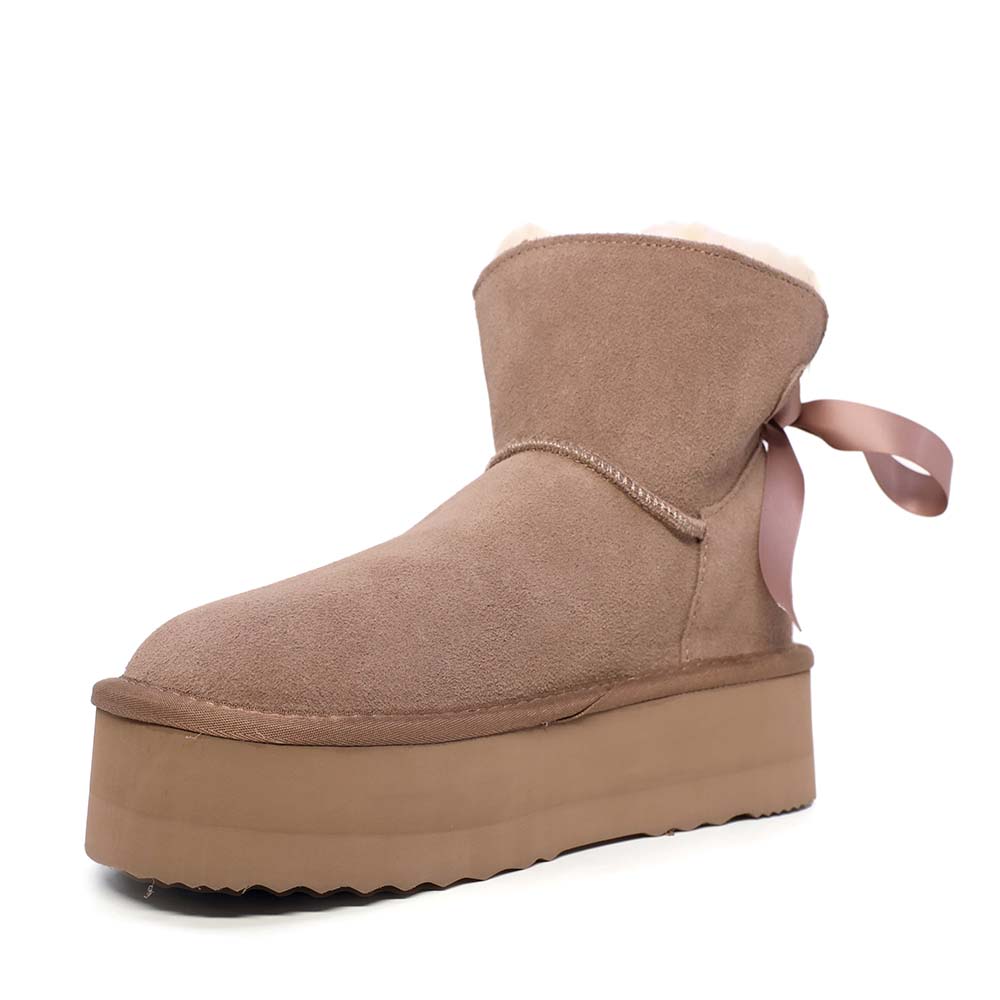 Ghete cu blană naturală femei  Benvenuti taupe din piele întoarsă 3350DG1030VTA