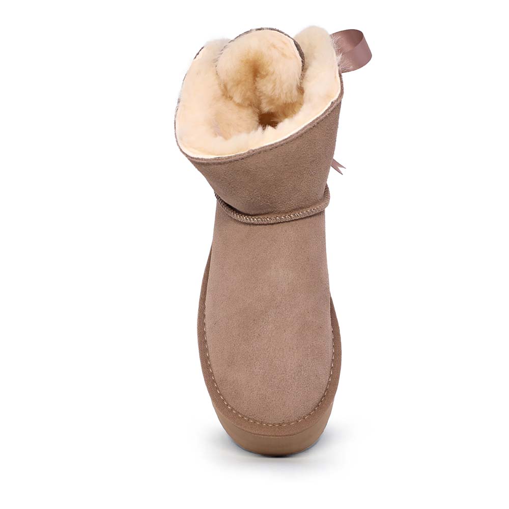 Ghete cu blană naturală femei  Benvenuti taupe din piele întoarsă 3350DG1030VTA