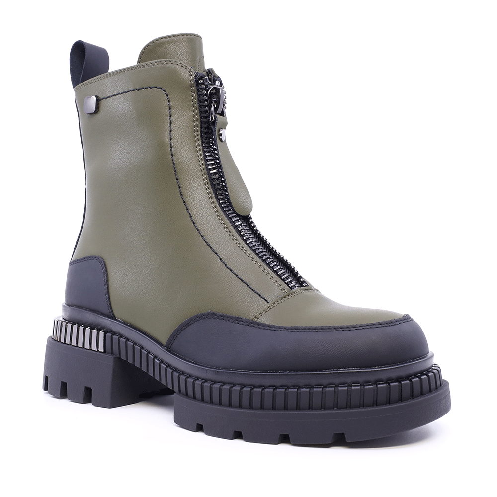 Ghete cu fermoar frontal femei Benvenuti verzi din piele naturală 1278DG1185V - 1 | YEO