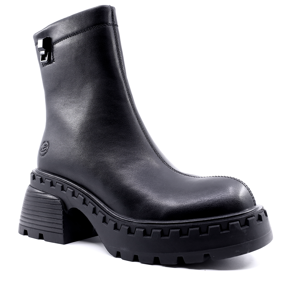 Ghete cu toc mediu femei Benvenuti negre din piele  1278DG0283N - 1 | YEO