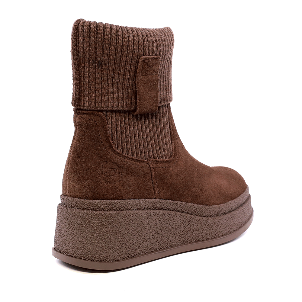 Ghete femei Benvenuti maro din material textil și piele întoarsă 1200DG25239VM