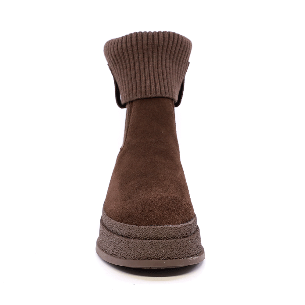 Ghete femei Benvenuti maro din material textil și piele întoarsă 1200DG25239VM