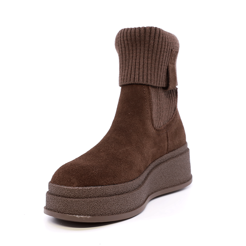 Ghete femei Benvenuti maro din material textil și piele întoarsă 1200DG25239VM