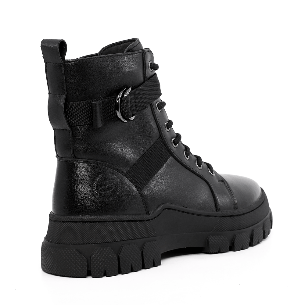Ghete femei Benvenuti negre din piele cu accesorii metalice deco 3740DG013N