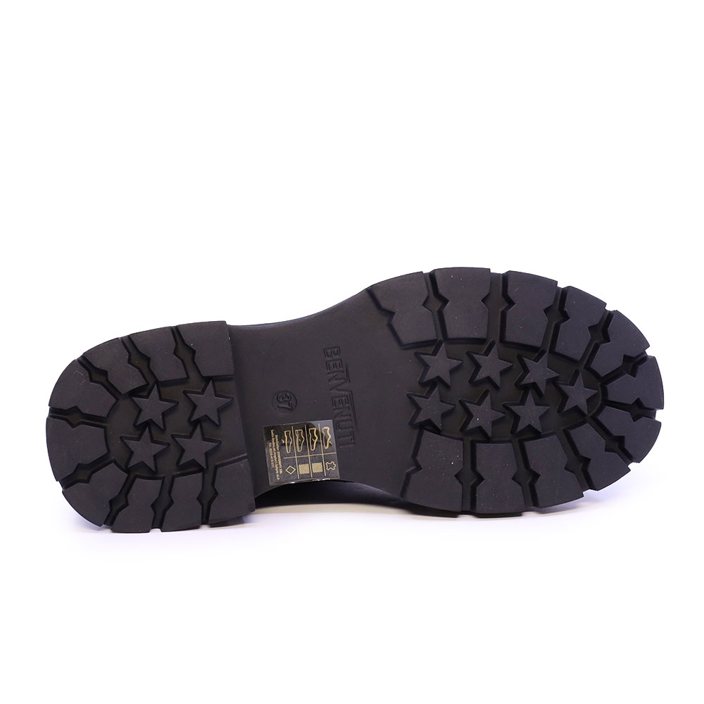 Ghete chelsea femei Benvenuti negre din piele întoarsă și textil 3742DG149VN