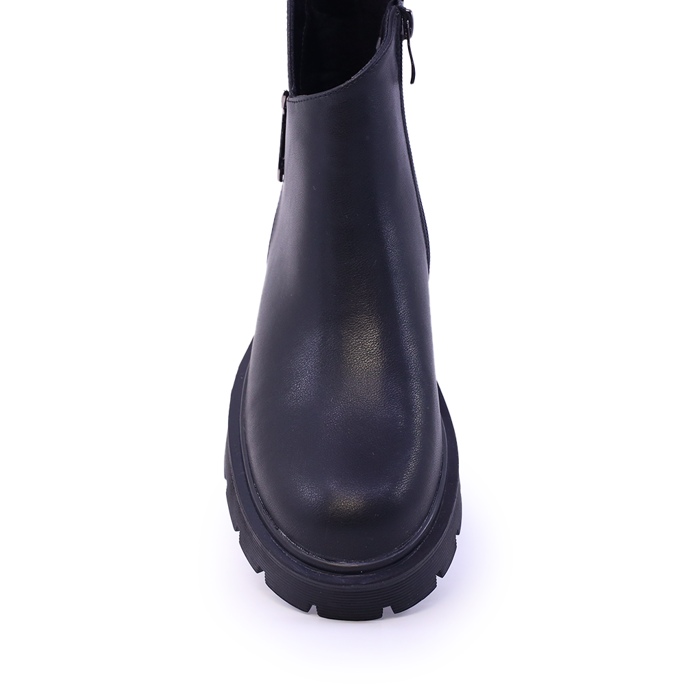 Ghete femei Benvenuti negre din piele naturală cu accesoriu deco 3742dg148n
