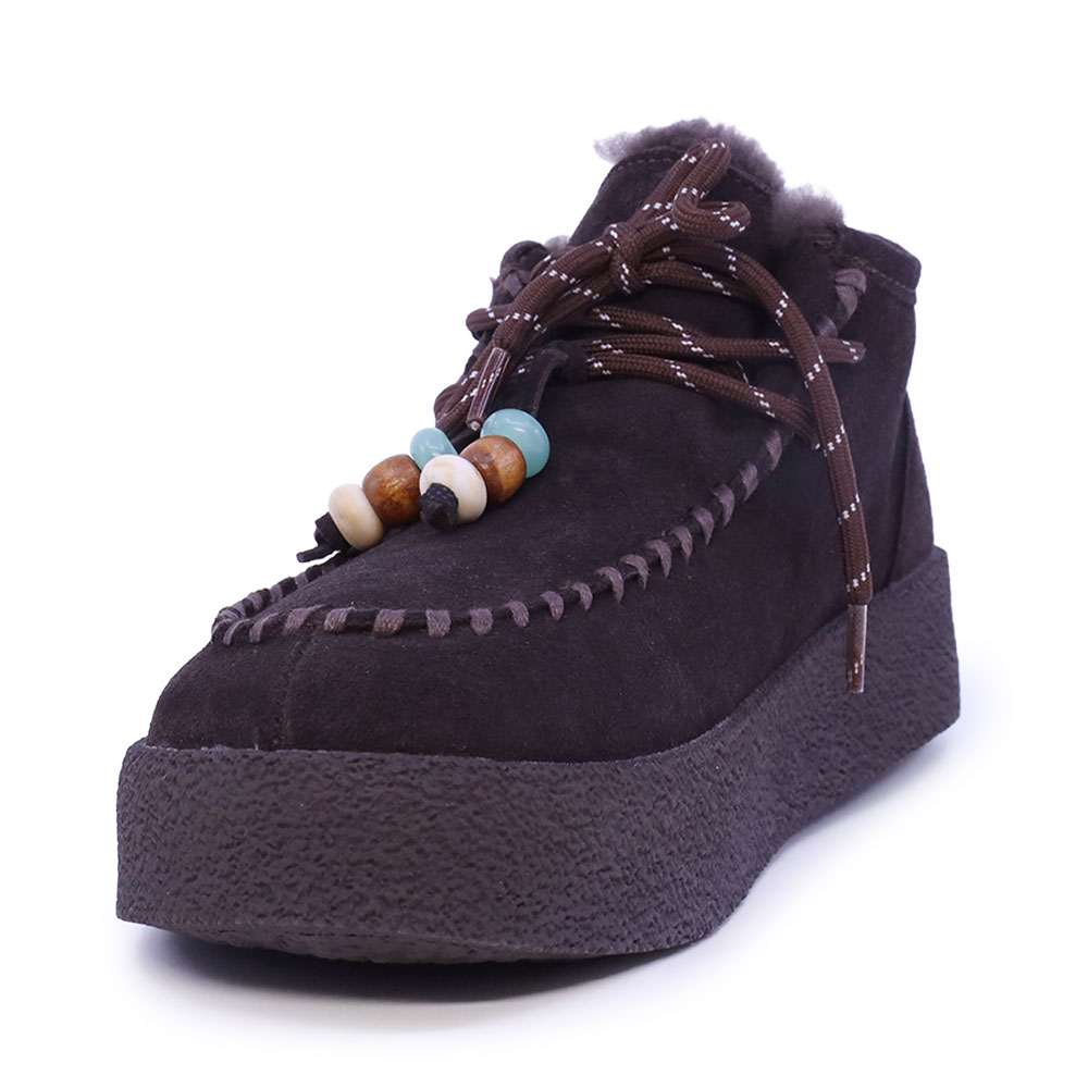 Ghete tip mocasin femei Benvenuti maro din piele întoarsă 1272DG2559VM