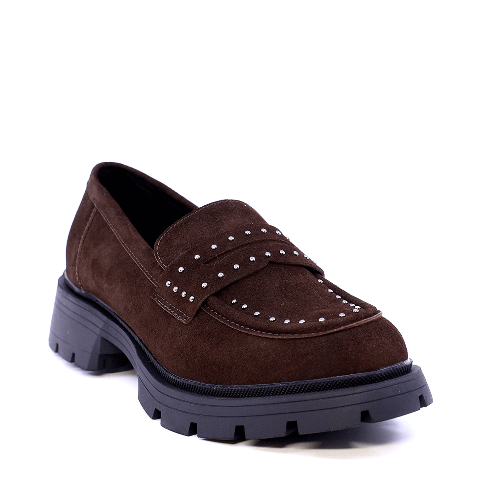 Loafers femei Benvenuti maro din piele întoarsă 2542DM3211VM — imaginea 2