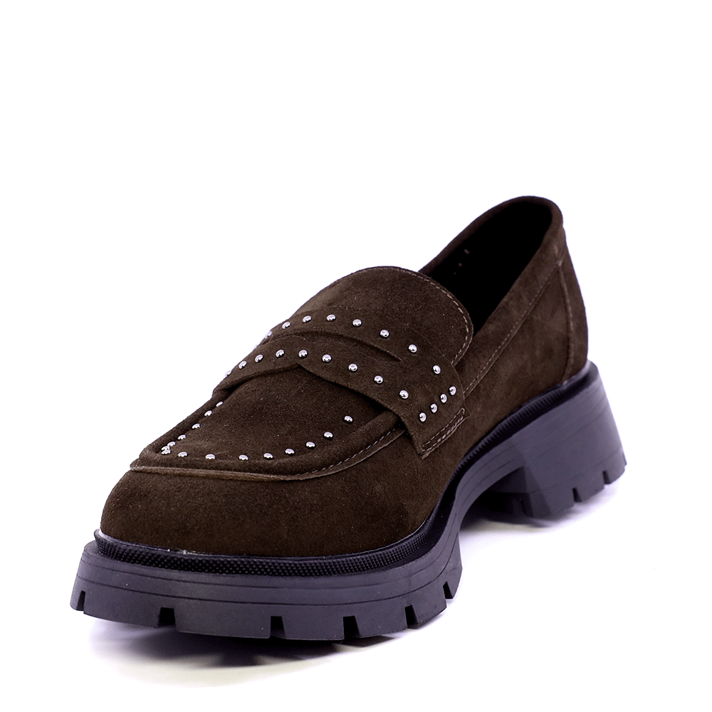 Loafers femei Benvenuti maro din piele întoarsă 2542DM3211VM