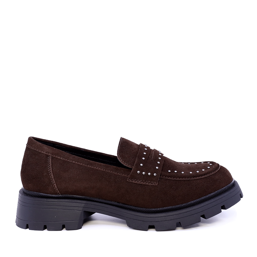 Benvenuti Loafers femei Benvenuti maro din piele întoarsă 2542DM3211VM