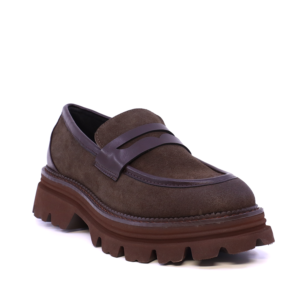 Loafers femei Benvenuti maro din piele întoarsă 3932DM3261VM — imaginea 2