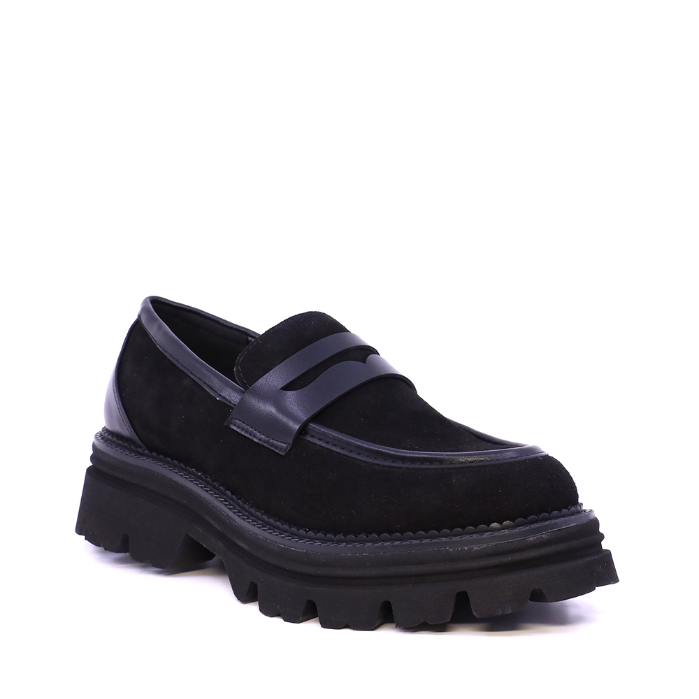 Loafers femei Benvenuti negri din piele întoarsă 3932DM3261VN — imaginea 2