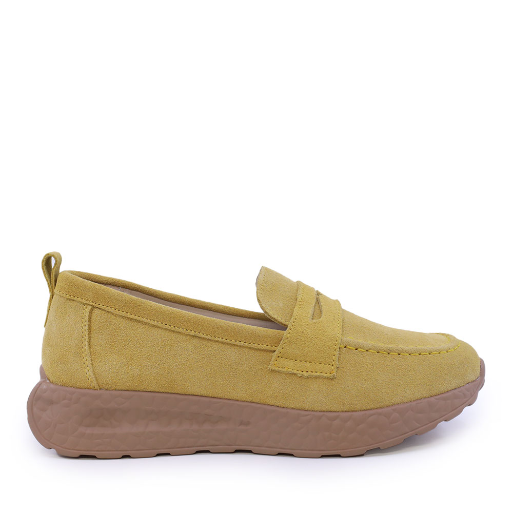 Mocasini femei Benvenuti galbeni din piele întoarsă 1271DM2411VG