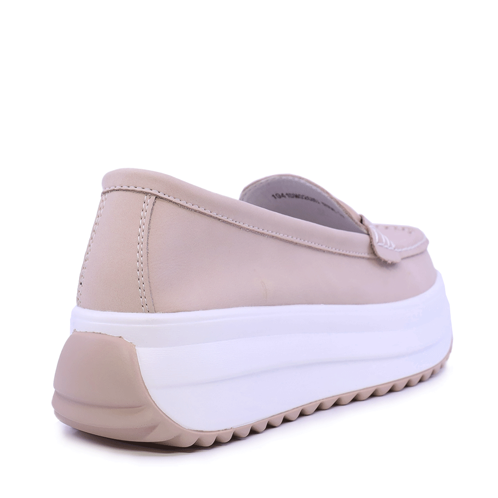 Mocasini femei Benvenuti nude din piele cu accesoriu deco 1941DM026NU