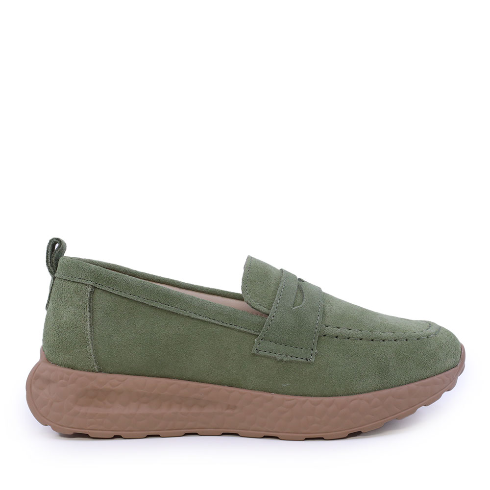 Mocasini femei Benvenuti verzi din piele intoarsa 1271DM2411VV