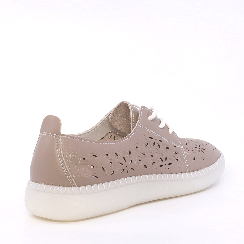 Pantofi cu perforații femei Benvenuti taupe din piele  1311DPF4100TA