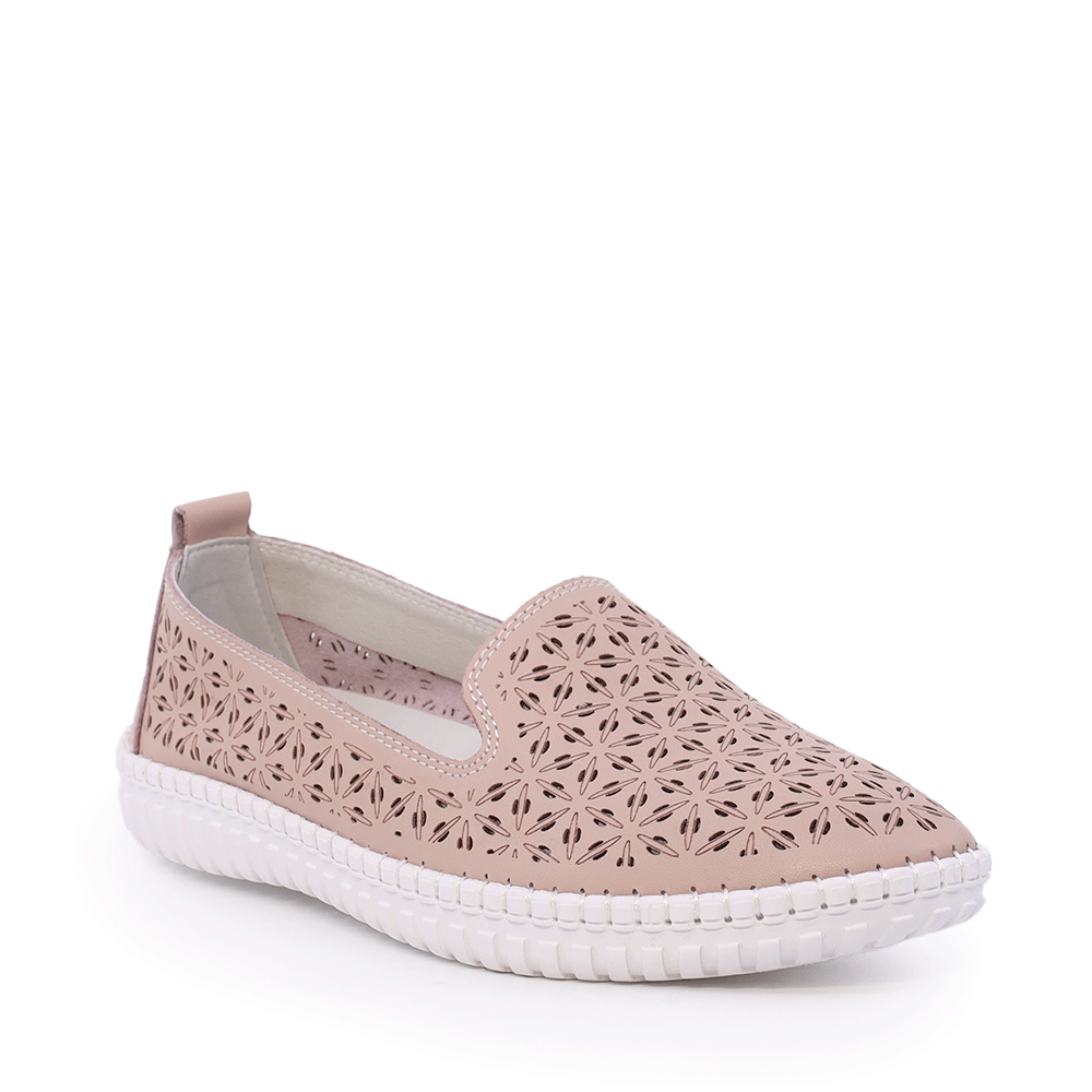 Pantofi cu perforații femei Benvenuti taupe din piele  1311DPF8100TA
