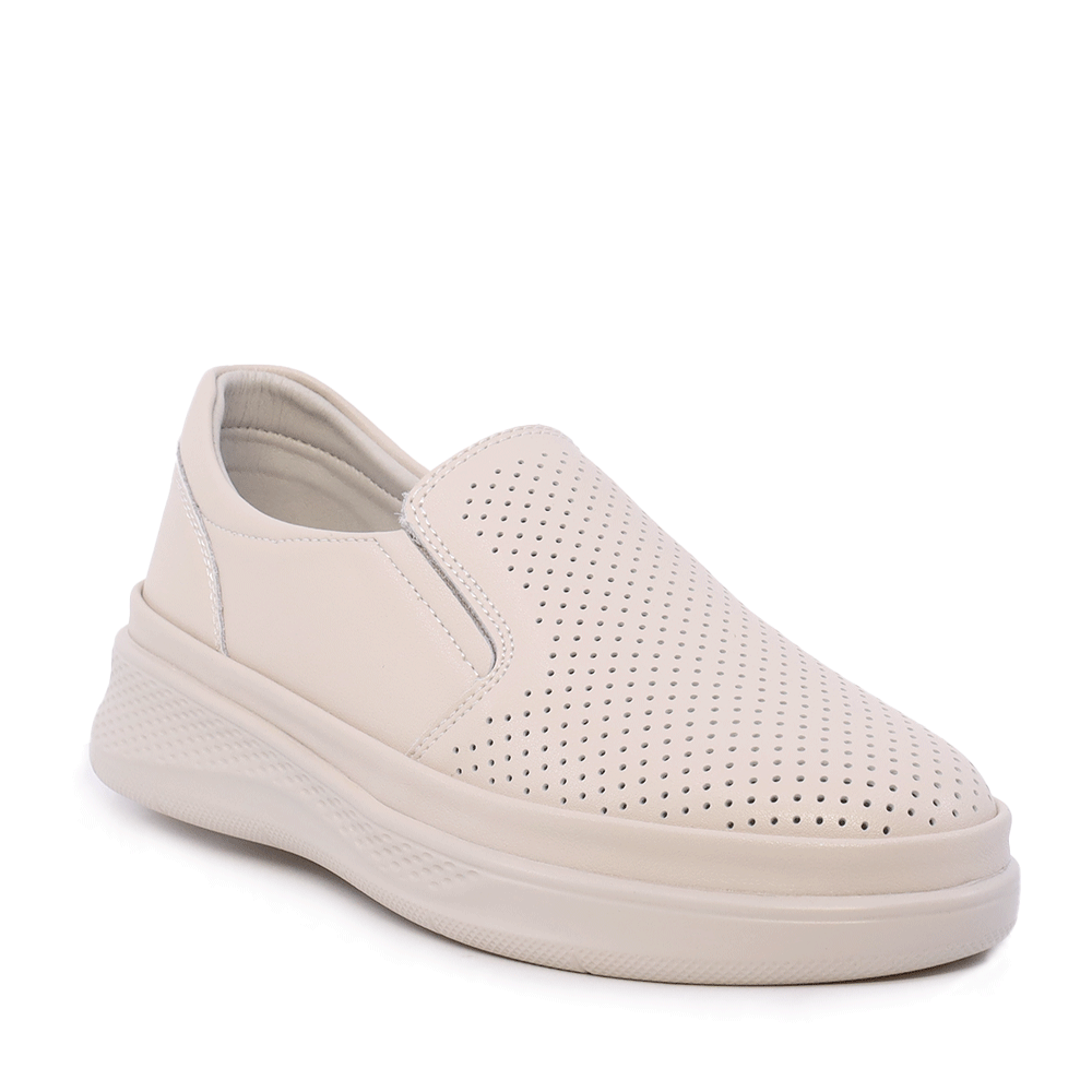Pantofi perforați cu talpă ușoară femei Benvenuti bej din piele  1311DPF7100BE - imagine 2