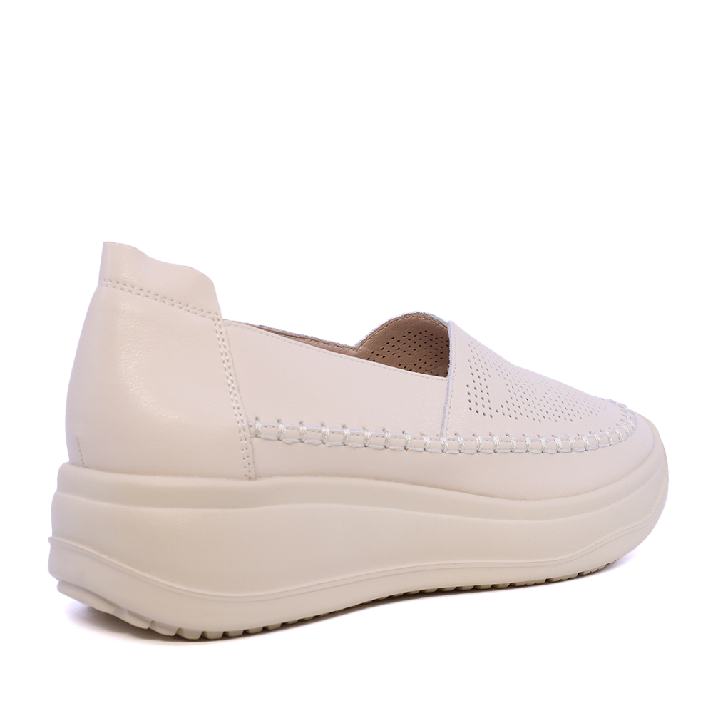 Pantofi tip slip on femei Benvenuti bej din piele 3749DPF011BE