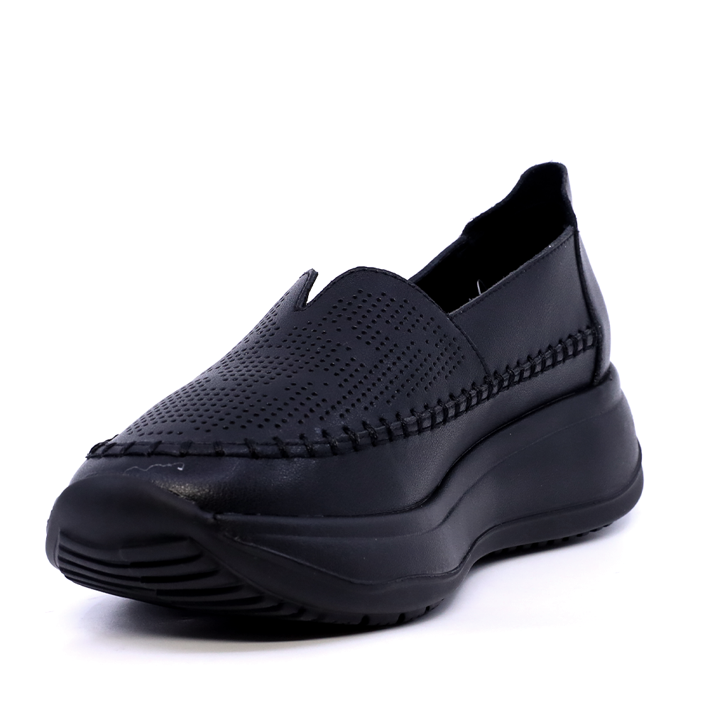 Pantofi tip slip on femei Benvenuti negri din piele 3749DPF011N