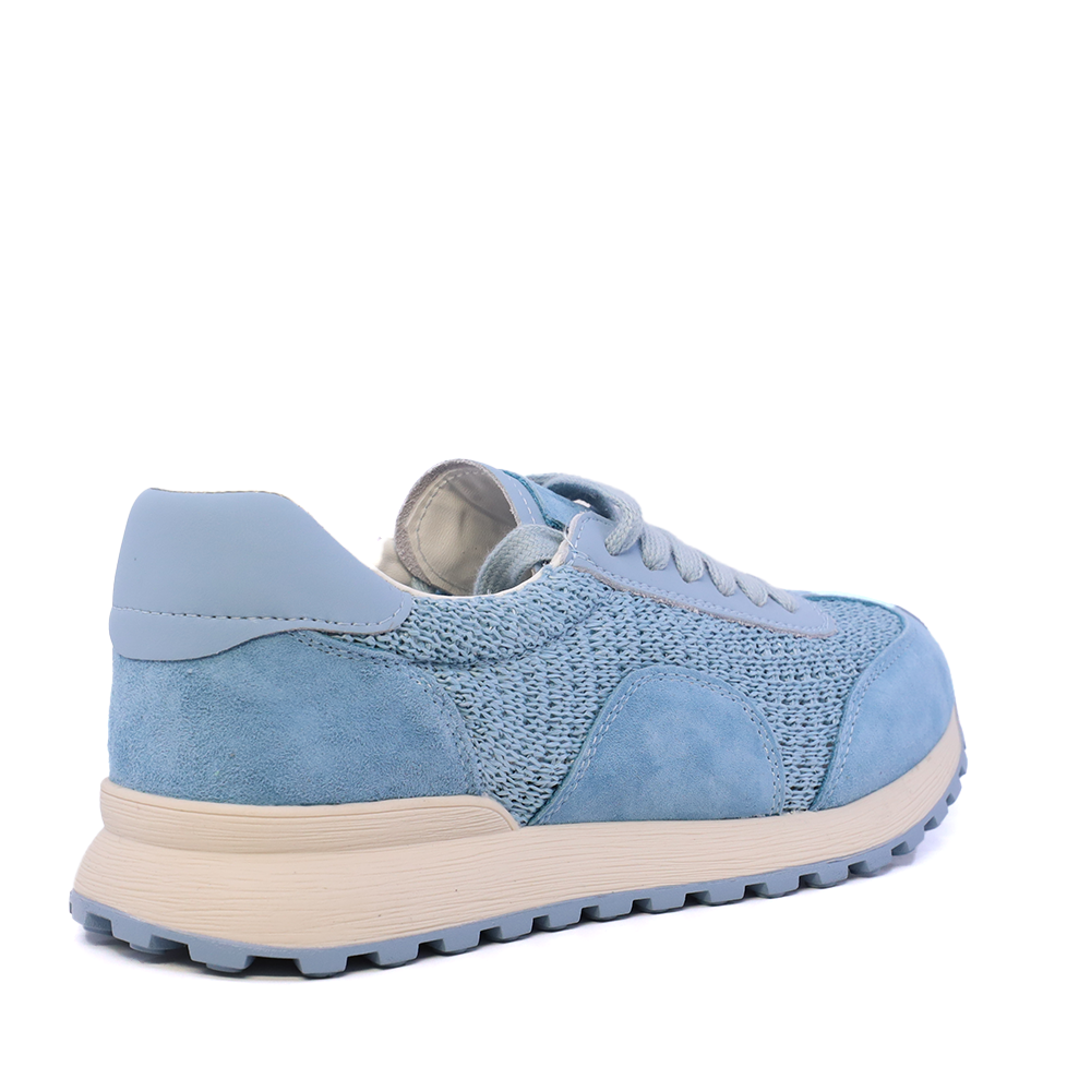 Sneakers perforați femei Benvenuti albastru deschis din piele și textil  1991DPF0750VBL