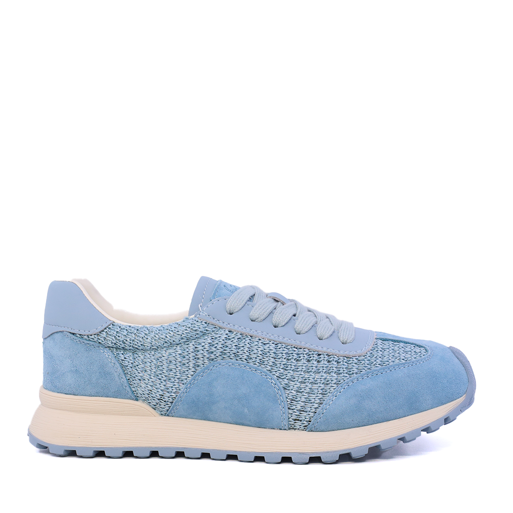 Sneakers perforați femei Benvenuti albastru deschis din piele și textil  1991DPF0750VBL