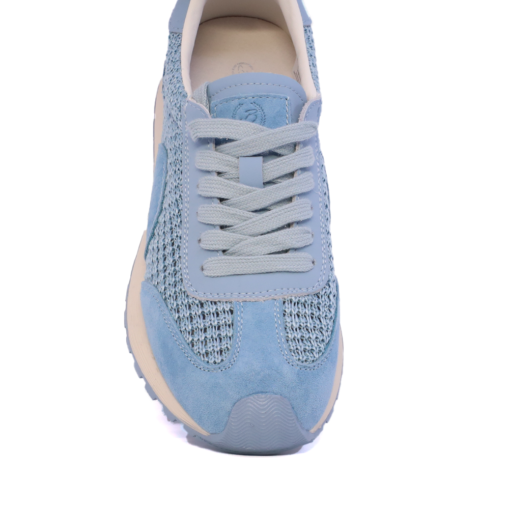 Sneakers perforați femei Benvenuti albastru deschis din piele și textil  1991DPF0750VBL