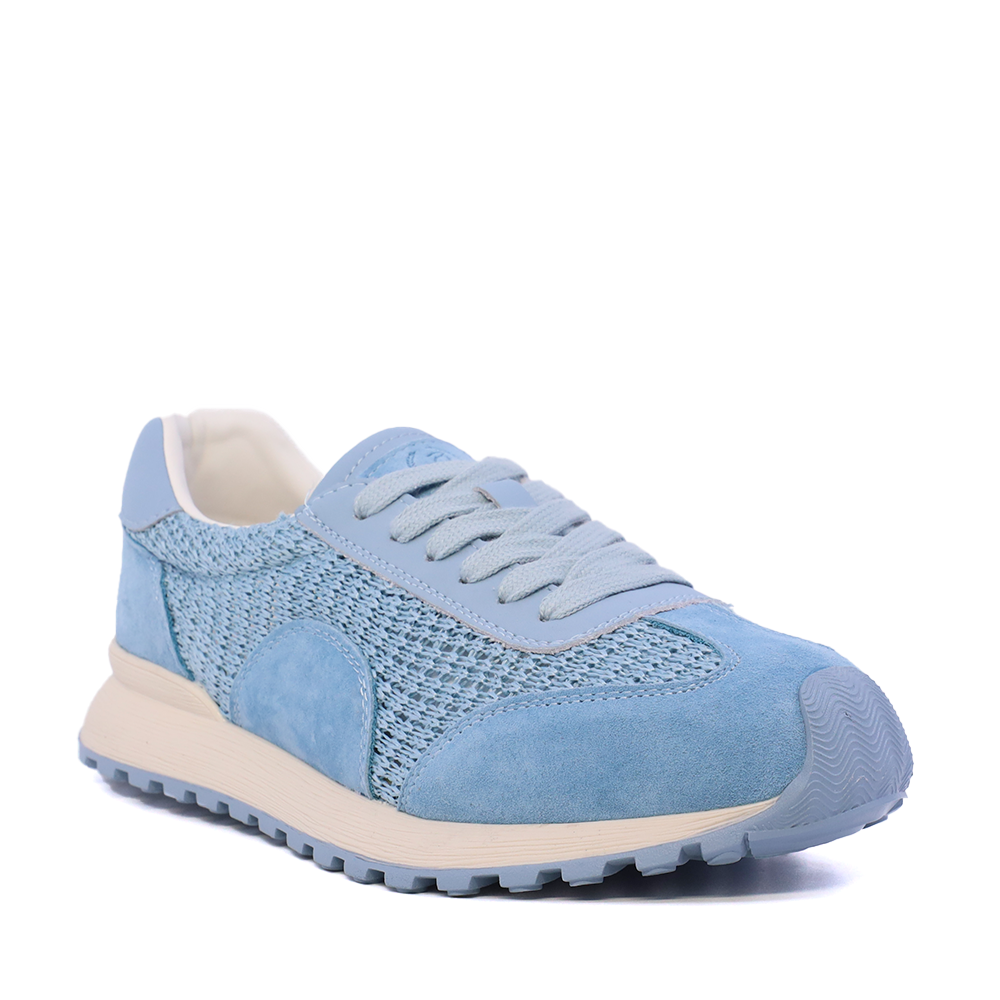 Sneakers perforați femei Benvenuti albastru deschis din piele și textil  1991DPF0750VBL
